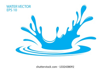 Water. Splash and spray. Vector image.