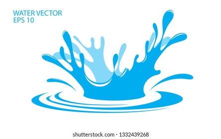 Water. Splash and spray. Vector image.