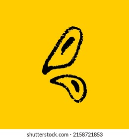 Water splash squirt icon vector illustration, isolated on yellow background, freehand drawing style.