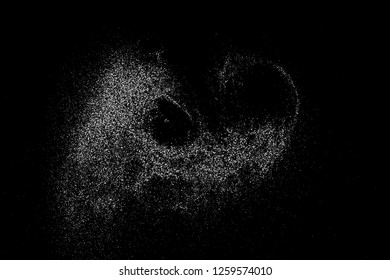 Water Splash Texture Isolated On Black Background. Vector Overlay Elements. Digitally Generated Image. Illustration, Eps 10.