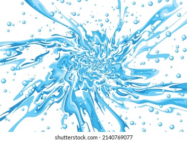 Water splash that blows out vigorously