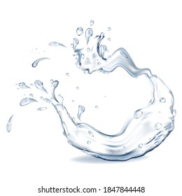 Water splash. Transparent drops of water. Design element.
