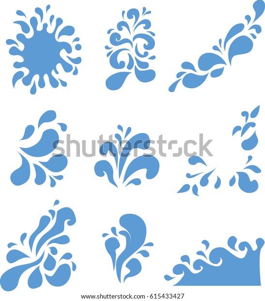 Water Splash Vector Stock Vector (Royalty Free) 615433427 | Shutterstock