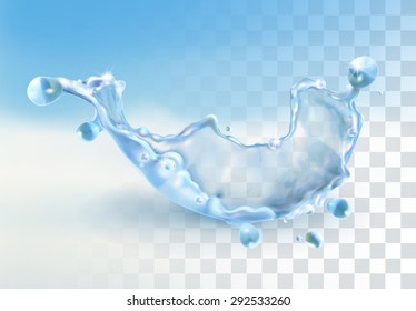 Water splash, vector element with transparency