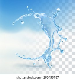 Water splash, vector element with transparency