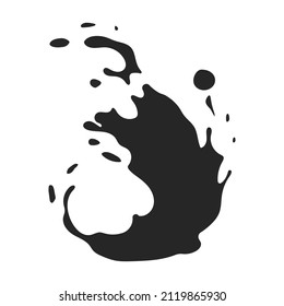 Icono vectorial de salpicadura de agua.Icono vector negro aislado en salpicadura de agua de fondo blanco.