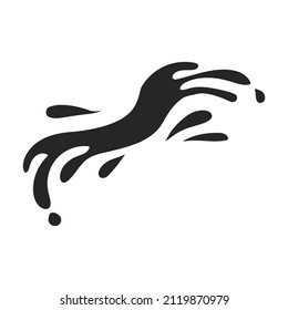 Icono vectorial de salpicadura de agua.Icono vector negro aislado en salpicadura de agua de fondo blanco.