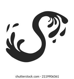 Water splash vector icon.Black vector icon isolated on white background water splash.