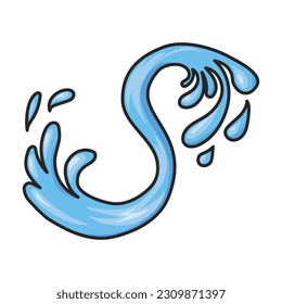 Icono del vector de salpicadura de agua.Icono del vector de color aislado en salpicadura de agua de fondo blanco.