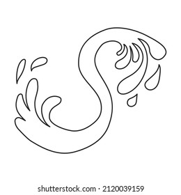 Water splash vector icon.Outline vector icon isolated on white background water splash.