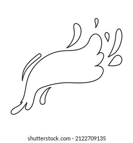 Icono de vector de salpicadura de agua.Icono de vector de contorno aislado en salpicadura de agua de fondo blanco.