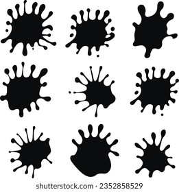 Water splash vector silhouette set 
