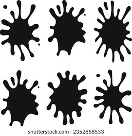 Water splash vector silhouette set 