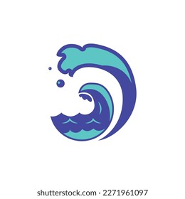 Water splash and wave graphic art element illustration
