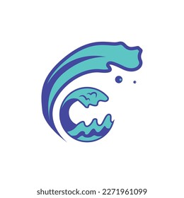 Water splash and wave graphic art element isolated