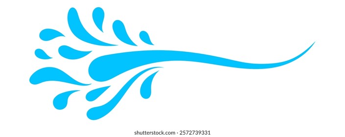 water splash, water waves symbol, ripple water flow for graphic, water fluid shape