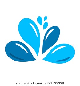 Water splash.Blue water drop icon isolated on white background.Vector graphic illustration.