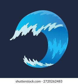 Espuma de água. Fluxo de fluidos. Elemento de ícone para anunciar entrega de água. Água azul. Ilustração vetorial