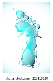 Water Splashed Footprint EPS 10