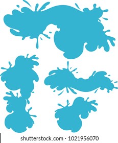 Water Splashes Abstract Cut Out Set
