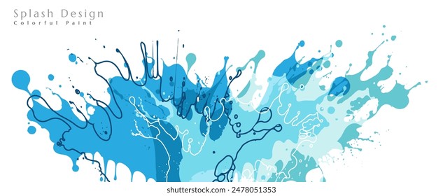 Water splashes. Artistic banner with sea splashes design elements.