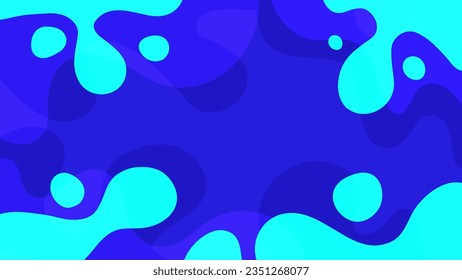 Water splashes. Blue color. Flowing liquid shapes. Abstract dynamic background. Vector illustration.