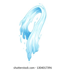Water splashes, bursts, whirls, waves. Isolated on white background.