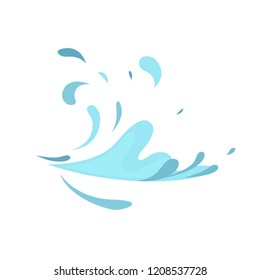 Water splashes collection blue waves wavy symbols
