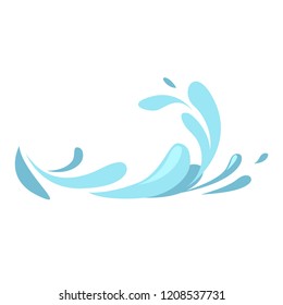Water splashes collection blue waves wavy symbols