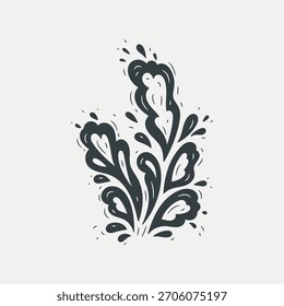 Water Splashes Element Vector Illustration. Hand Drawn Drops Symbol, Clip Art, Handmade. Hand drawing Not AI
