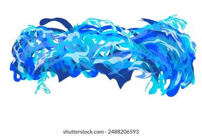 Water splashes form water waves without background