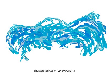 Water splashes form water waves without background