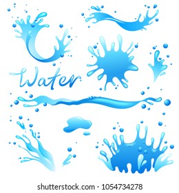 Water splashes set. Vector illustration