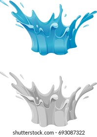 Water Splashes, simple gradient fill used