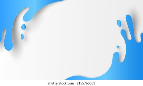 Water splashing on white background. Water splash with blank space. paper cut and craft style. vector, illustration.