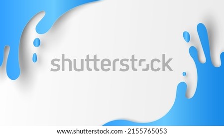 Water splashing on white background. Water splash with blank space. paper cut and craft style. vector, illustration.