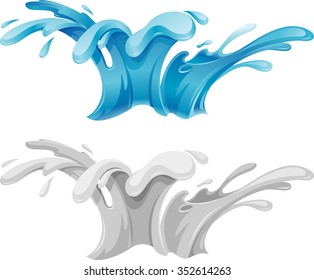 Water Splash-Simple gradients used, refreshing water set