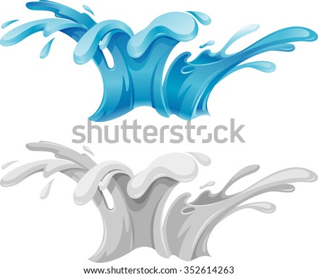 Water Splash-Simple gradients used, refreshing water set