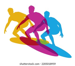 Water sport graphic with surfer in action.