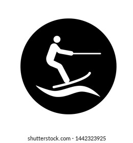 Water Sport Icon. Illustration of Vacation, Hobby or Holiday at Summer  As A Simple Vector Sign & Trendy Symbol in Glyph Style for Design and Websites, Presentation or Mobile Application. 