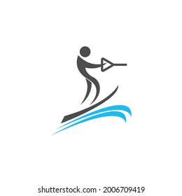 Water sport icon logo design vector template illustration