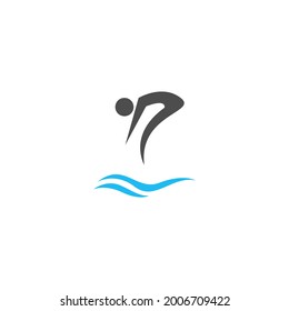 Water sport icon logo design vector template illustration