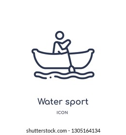 water sport icon from olympic games outline collection. Thin line water sport icon isolated on white background.