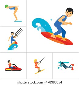 Water Sport Icon Set