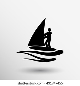 water sport icon surf sea extreme on white background.