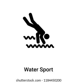 Water Sport icon vector isolated on white background, logo concept of Water Sport sign on transparent background, filled black symbol