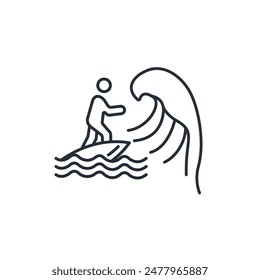 Water Sport icon. vector.Editable stroke.linear style sign for use web design,logo.Symbol illustration.