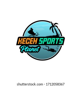 water sport logo template trendy