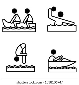Water sport recreation icons vector.
