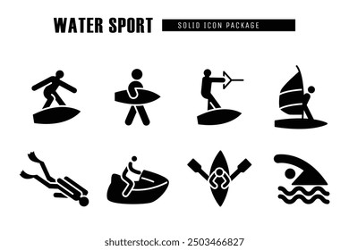 Diseño sólido del Vector del icono del deporte del agua bueno para el Web y el App móvil